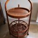 Rattan castor trolley