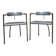 Pair of vintage chrome & grey faux leather armchairs – 1970s design