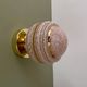 Vintage art deco globe wall or ceiling light in pink and gold Clichy glass