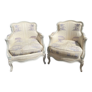 2 bergères louis XV - fauteuils fauteuils