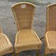 3 rattan and bamboo chairs