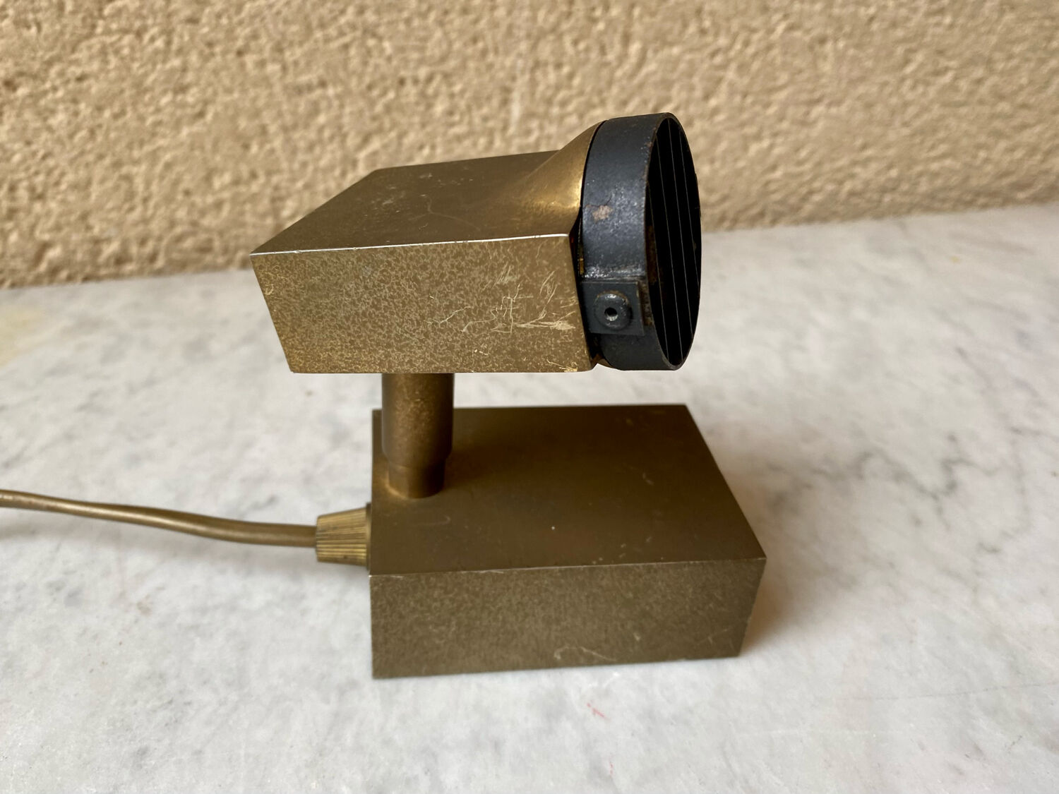 Halogen spot lamp solid brass modernist vintage design 70s