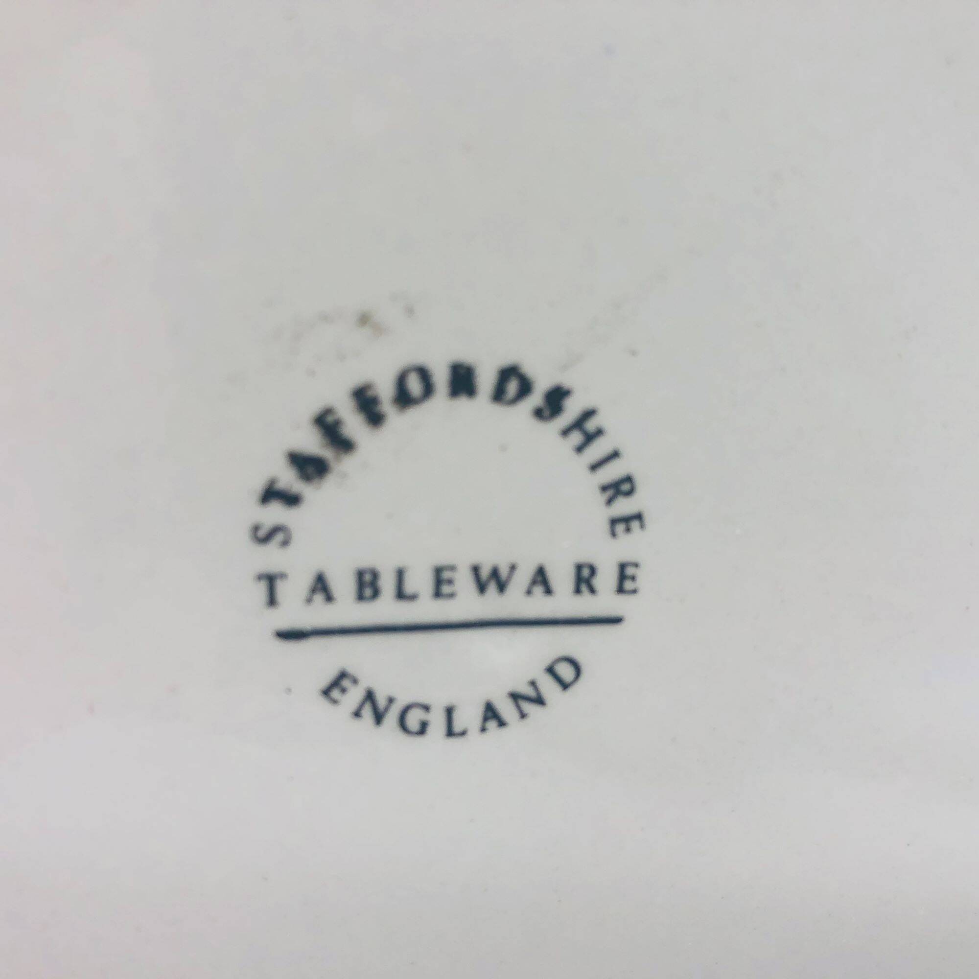 6 English starter/dessert plates, Staffordshire.