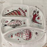 Plat vintage 4 compartiments décor fruits de mer