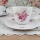 Coffee set 16 pieces porcelain bavaria white décor pink roses
