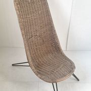 Fauteuil en rotin vintage 1950
