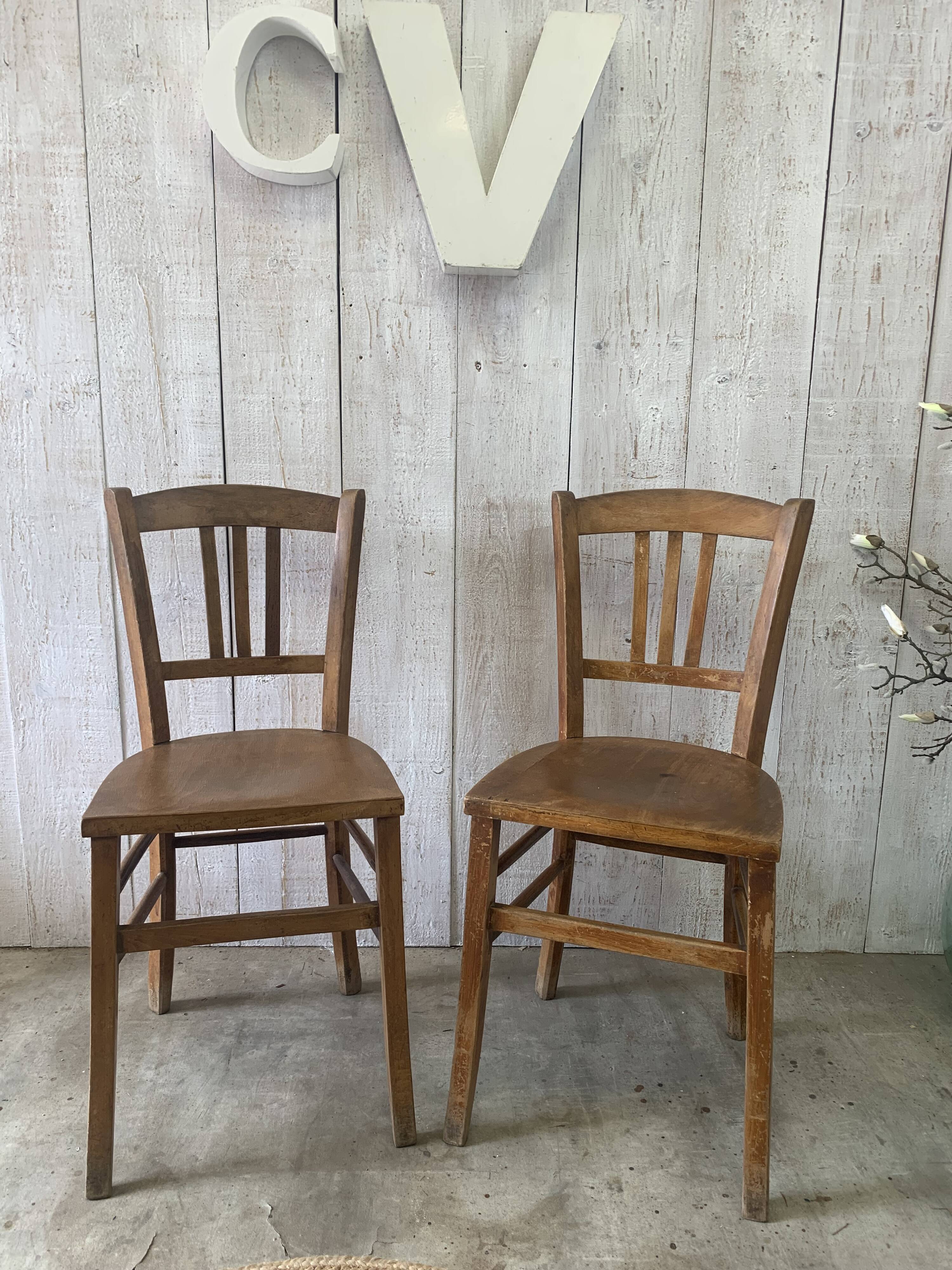 Set of 4 mismatched bistro chairs