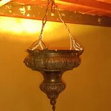 Chandelier / sanctuary lamp / church pendant light / copper and bronze censer
