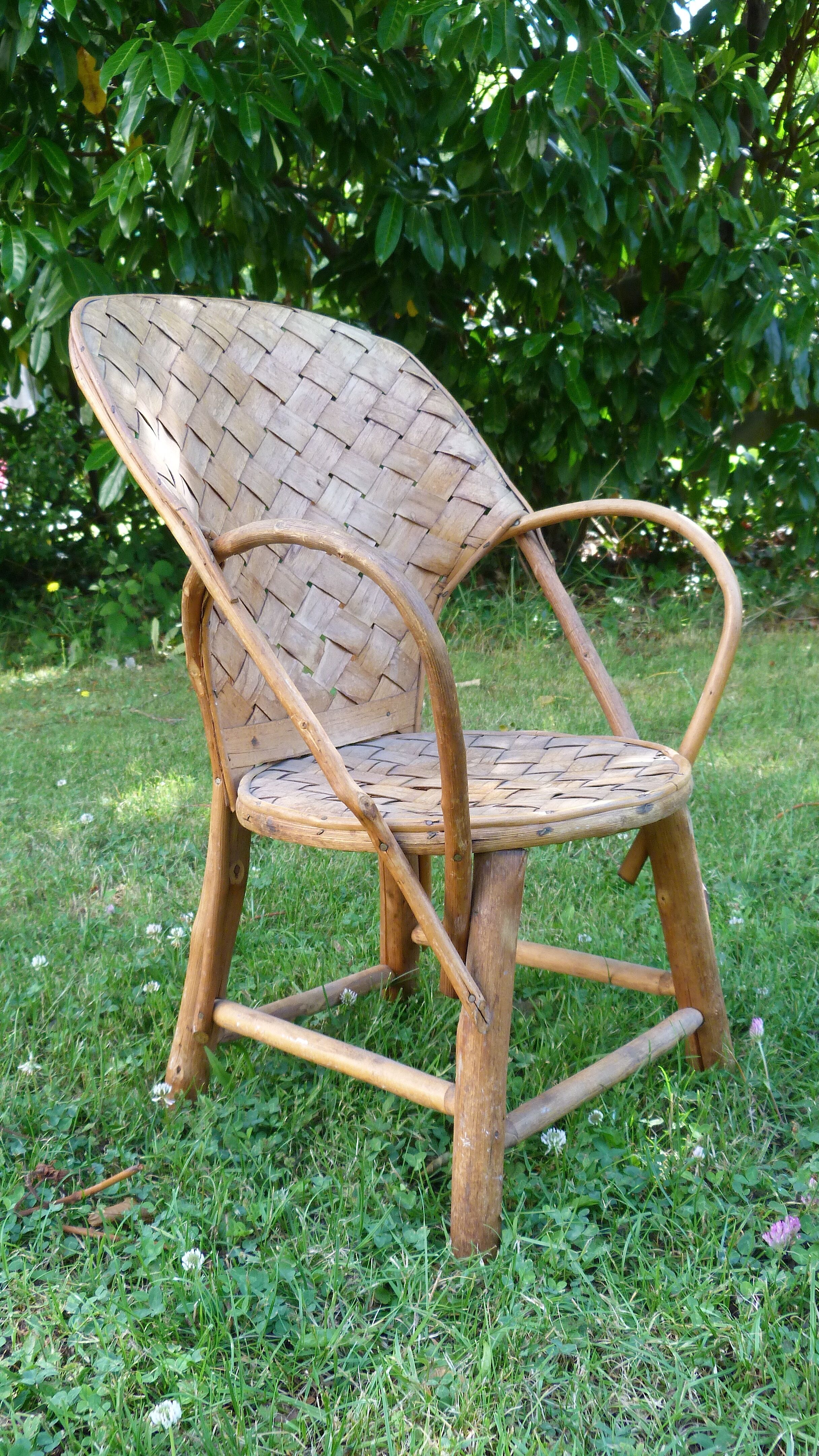 Vintage chestnut children's armchair