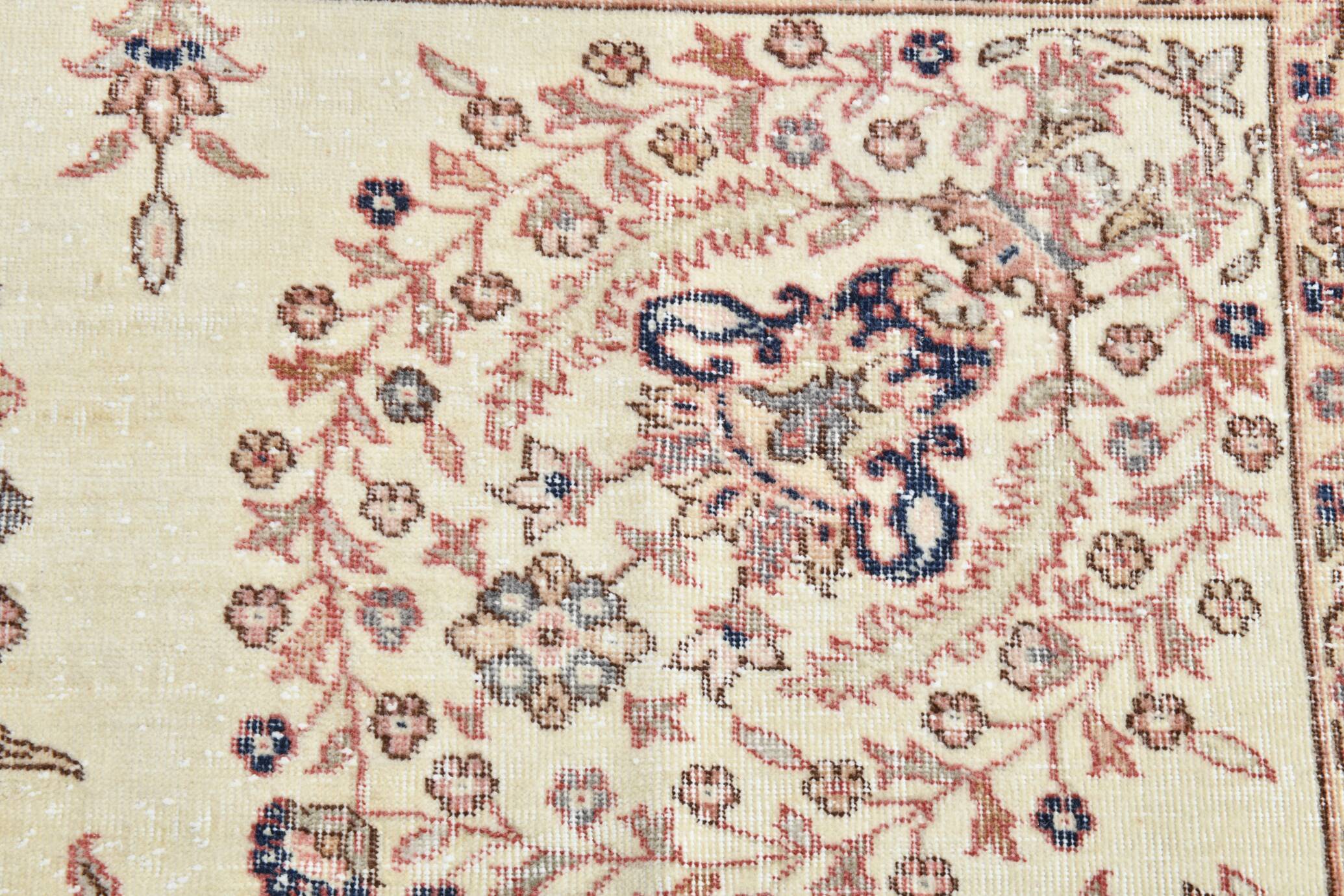 9x12 Faded Beige Large Area Vintage Persian Rug, 277x354 Cm