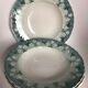 5 Hollow plates Sarreguemines wavy edge blue white flowers