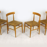 Vintage Czech straw chairs, 1960s, set of 4