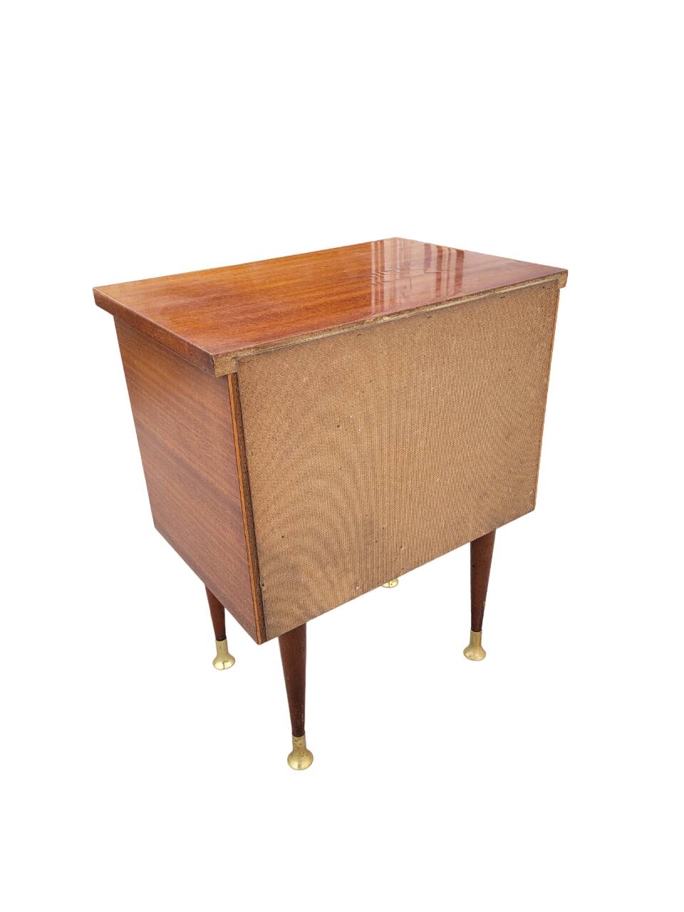 Vintage bedside table with golden pencil legs