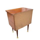 Vintage bedside table with golden pencil legs