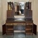 Table de toilette gothique en noyer Burr & Burl avec ferrures en laiton