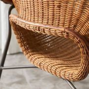 Sculptural lounge chair in rattan and metal, 1960s