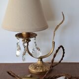 Golden table lamp with crystal tassels