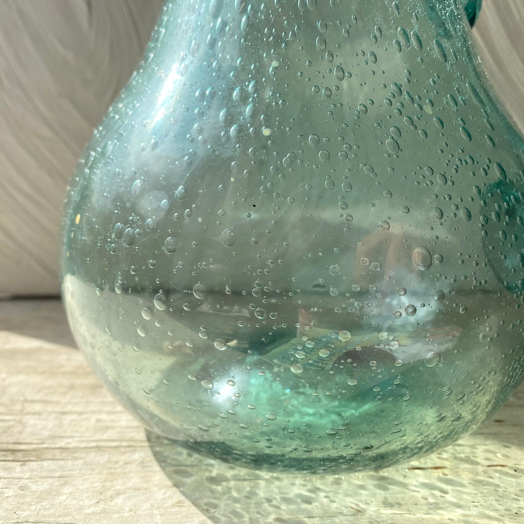 Pichet en verre  soufflé bullé  H24 cm
