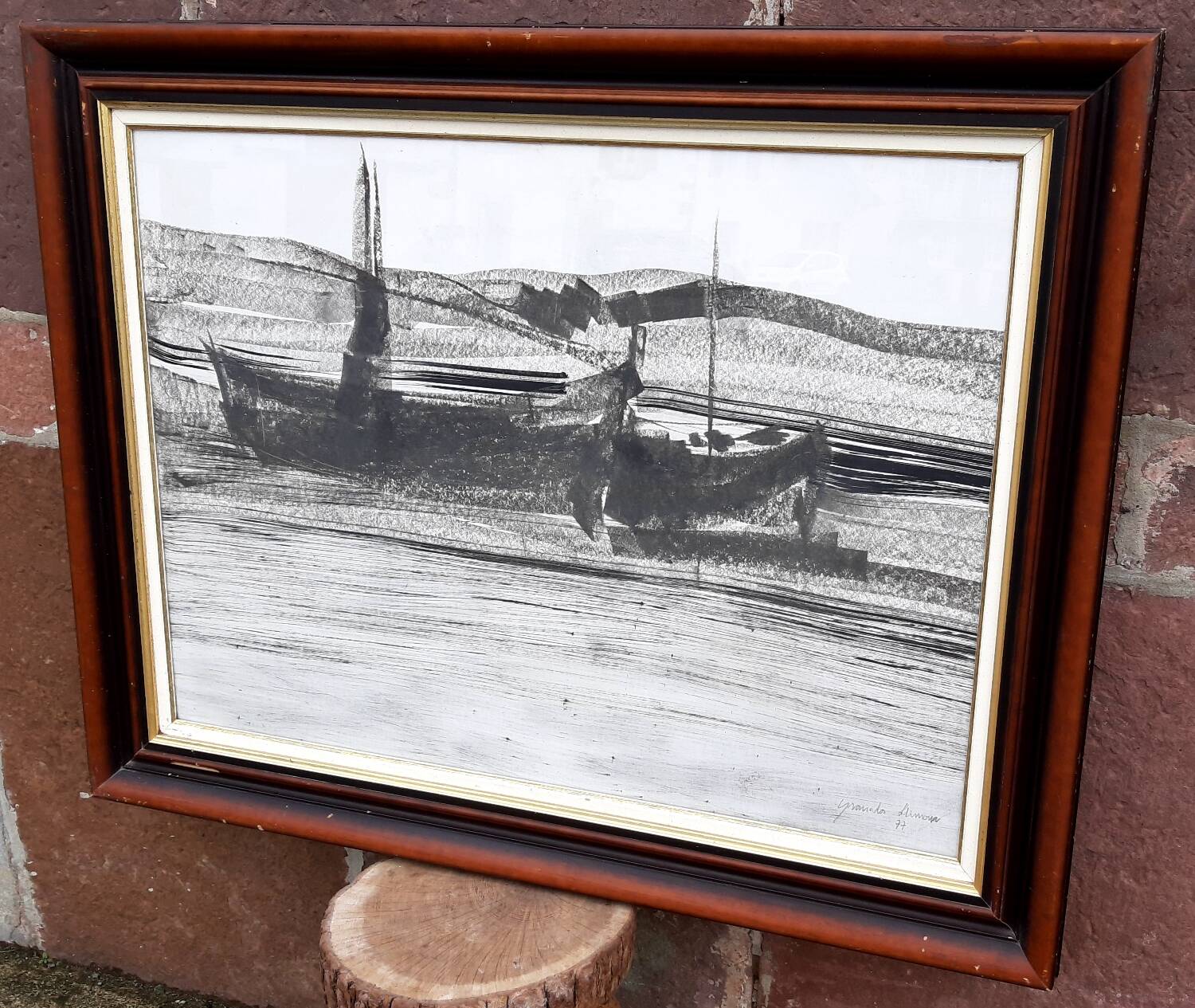 Charcoal on paper by Granados Llimona, 1977.