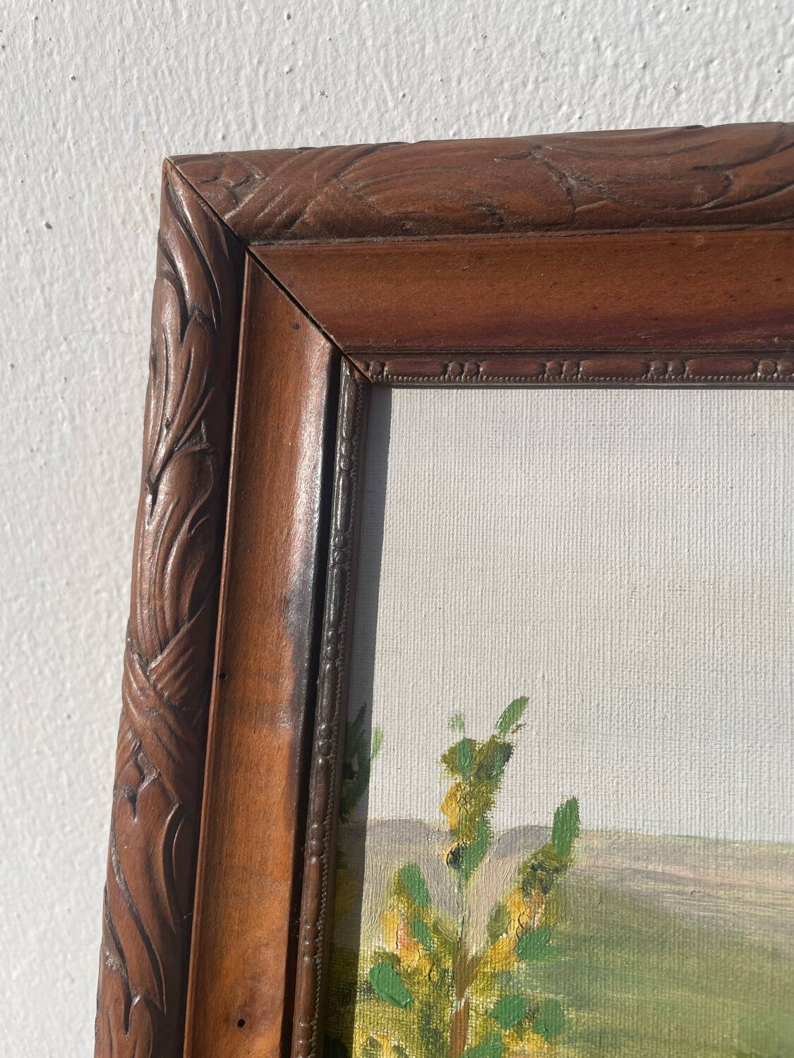 Oil painting landscape wooden frame