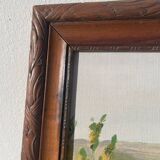Oil painting landscape wooden frame