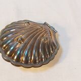 Silver-plated metal shell table butter dish with hallmarks - Art Deco
