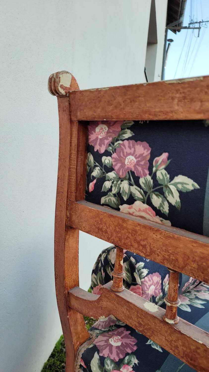 Antique Louis Xvi style armchair 1900s Fleuris fabrics