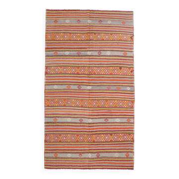 Tapis kilim bohème multicolore – pièce unique faite main, Style folklorique