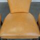 Set of 4 comfortable honey-colored goat leather dining chairs