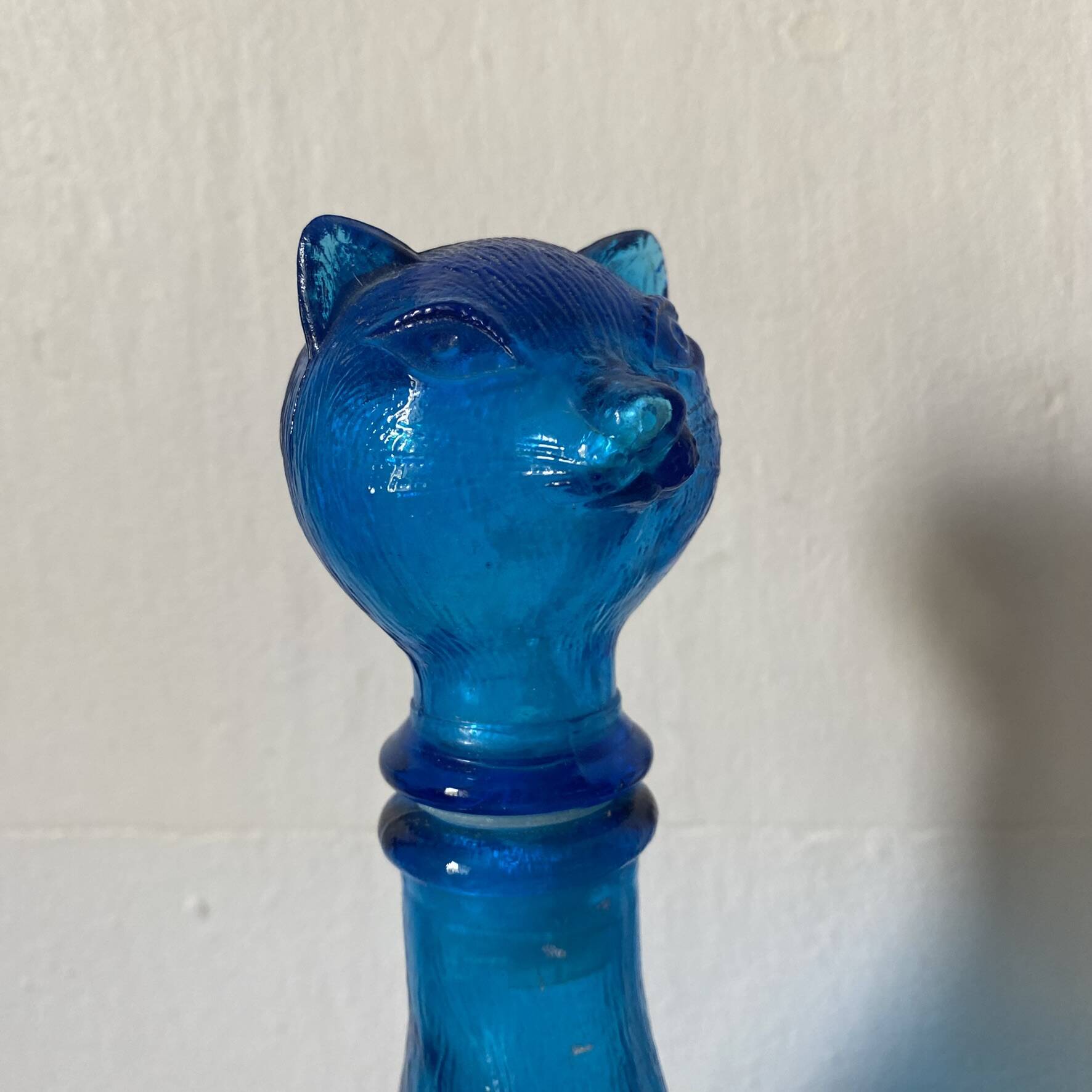 Carafe empoli chat bleu années 60-70