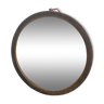 Miroir circulaire en bois mouluré doré et verre biseauté