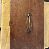 Old wooden box early 20th century market box with brass handle