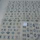 Nomadic Tunisian Berber rug, margoum kilim, ethnic in beige and blue wool.
