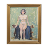 Sitting nude, Carsten Ström, signed