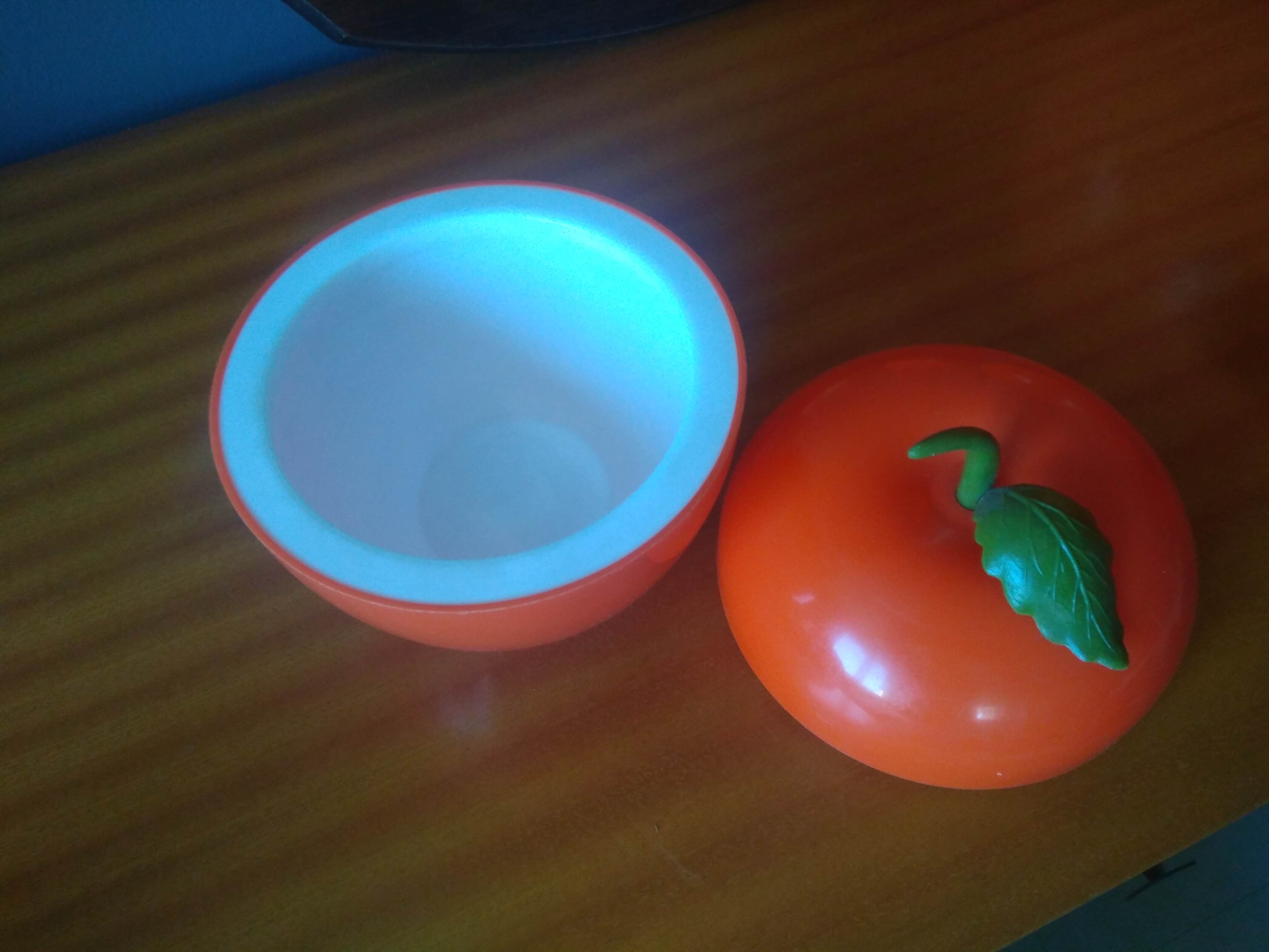 Vintage orange ice bucket - 70s