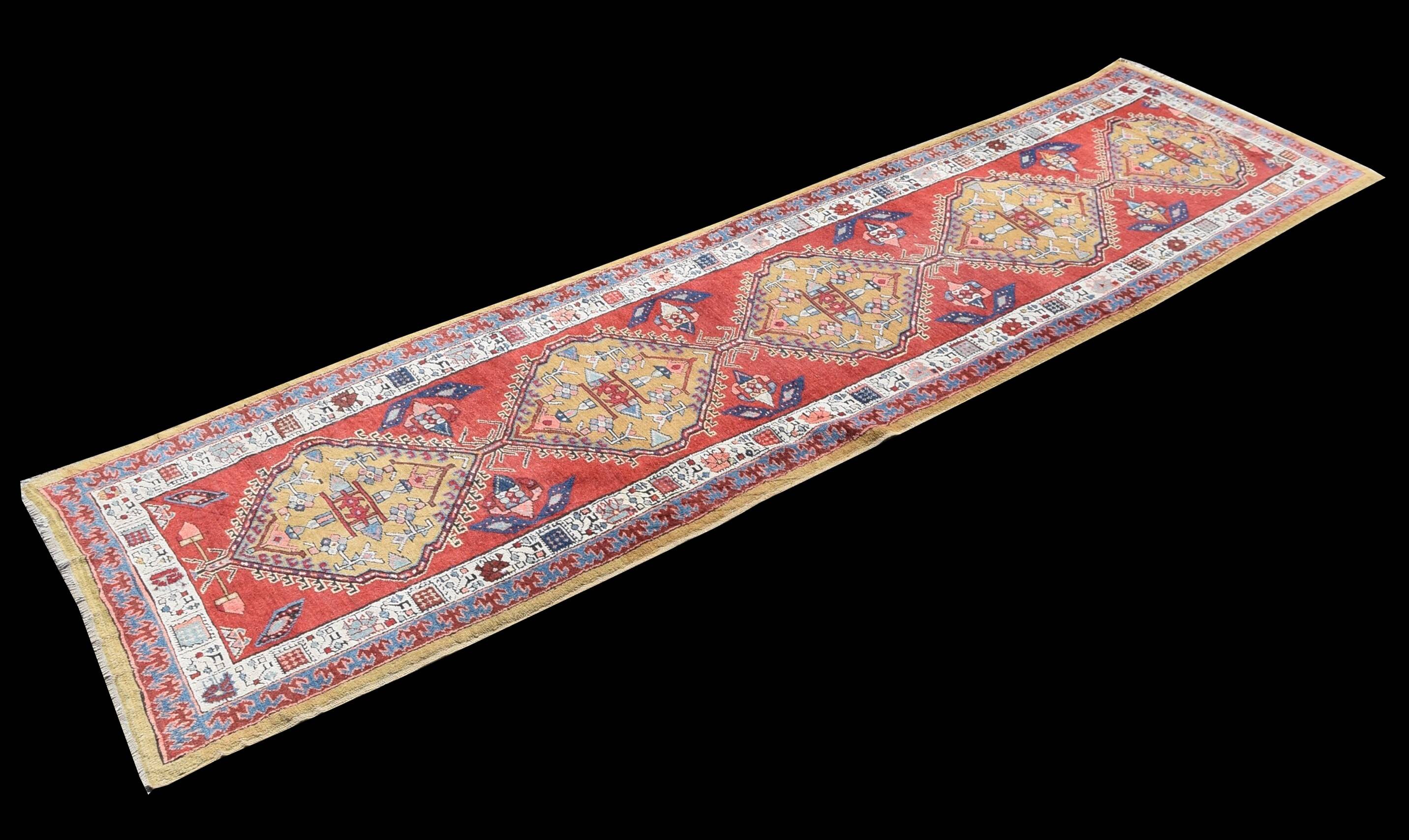 Persian Iran Sarab Runner Rug: 0.98 X 3.72 Meters - Handmade