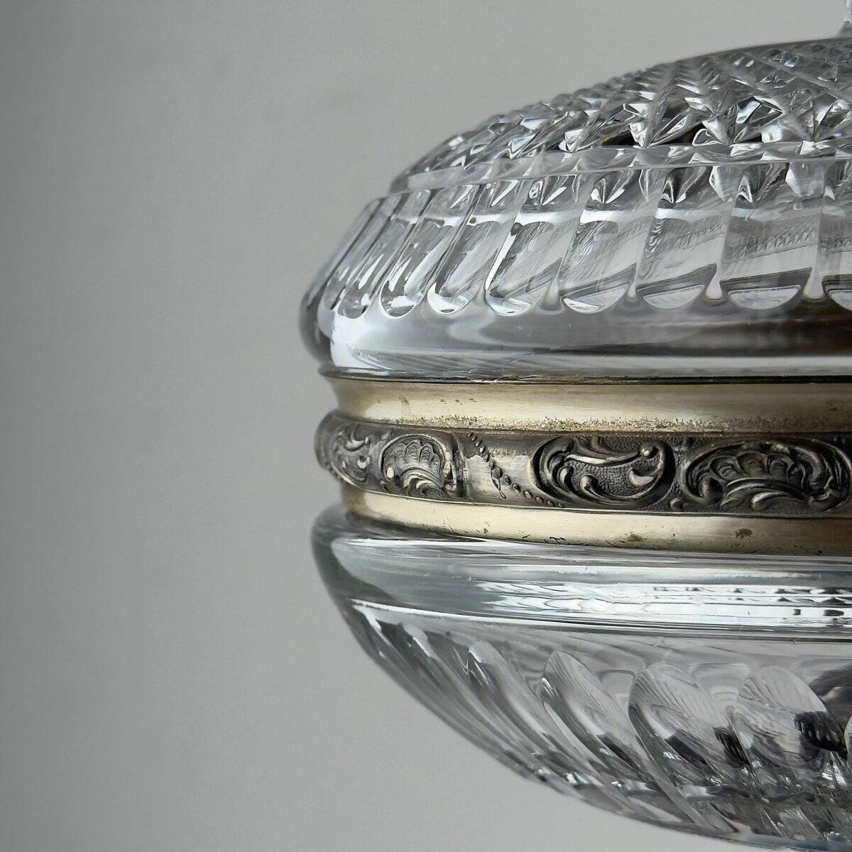 Antique glass bowl with a bronze base, Italy, 1920s