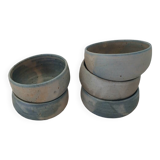 5 antique stoneware bowls