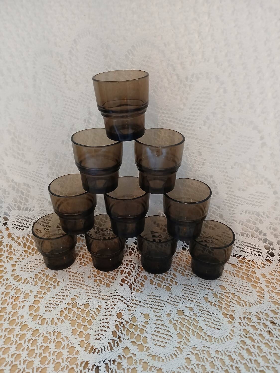 10 vintage water glasses