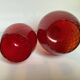 Paire de vases verres rouges Empoli Italy