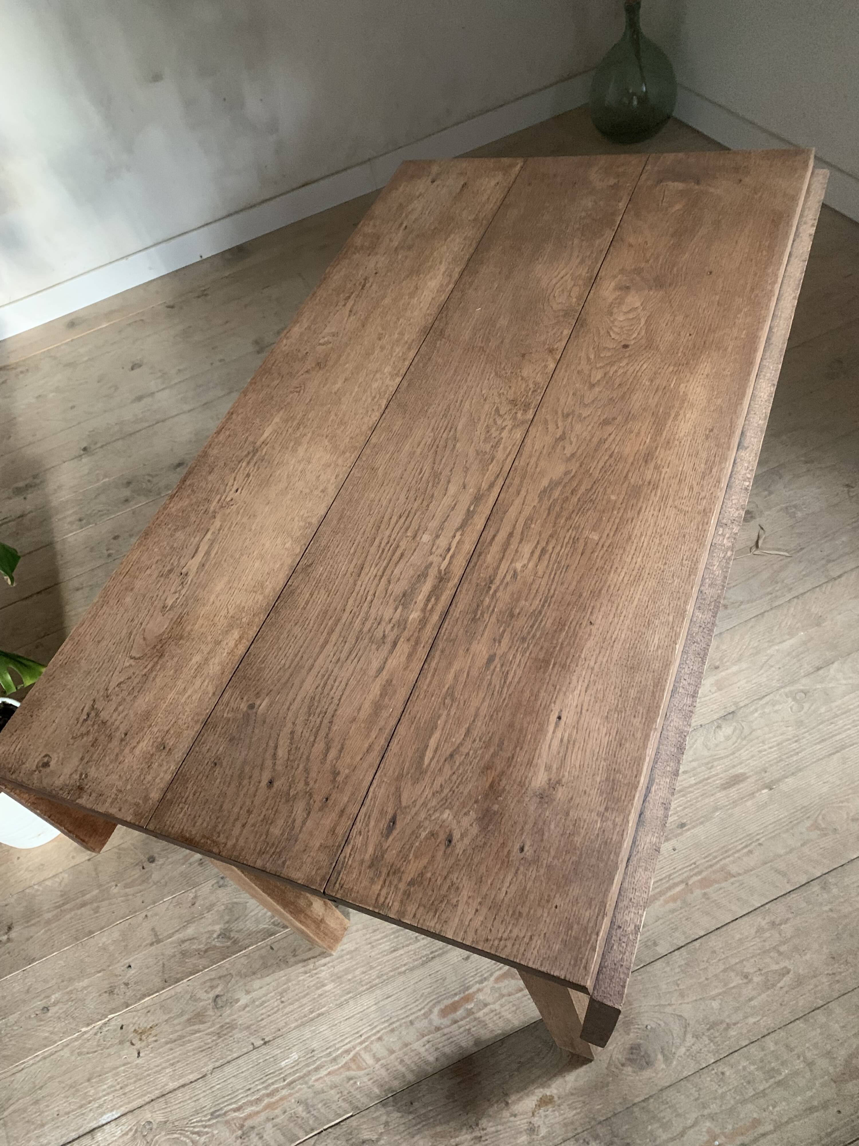 Vintage solid oak drop leaf farmhouse table