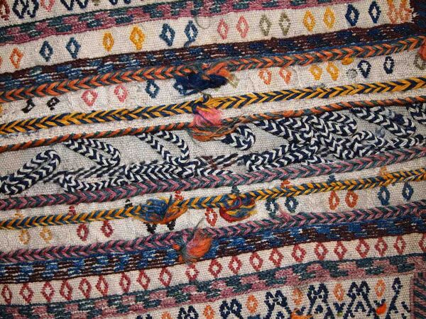 Ancient Persian Sumak handmade carpet 55cm x 100cm 1940s - 1C399