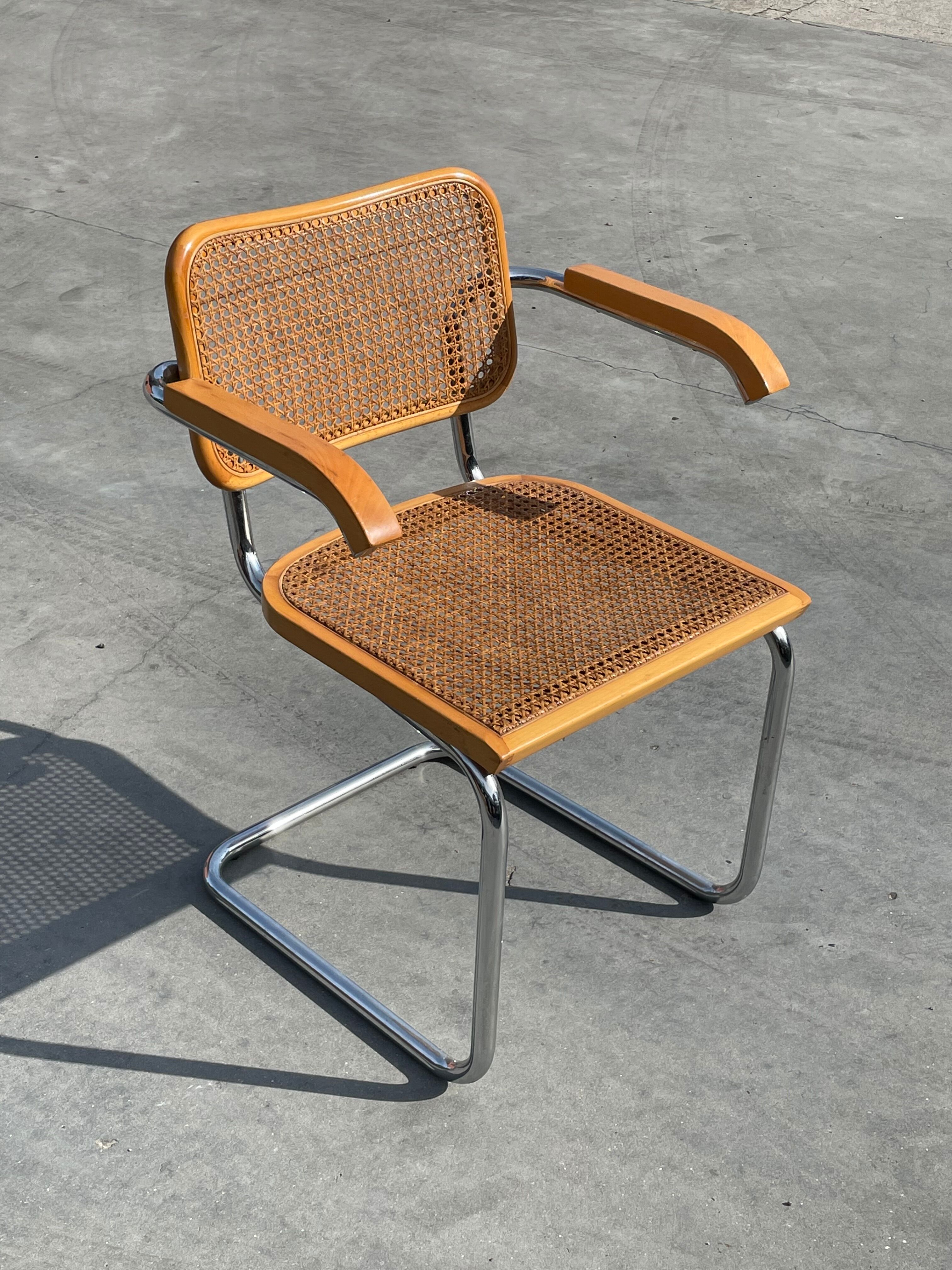Chair model Cesca by Marcel Breuer with armrests B64