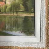 Landscape oil on wood framed