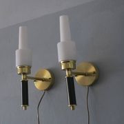 Pair of vintage Swedish brass wall lights by C E Fors for Ewa Varnamo