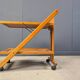 Vintage Italian foldable wooden serving cart, 1980s