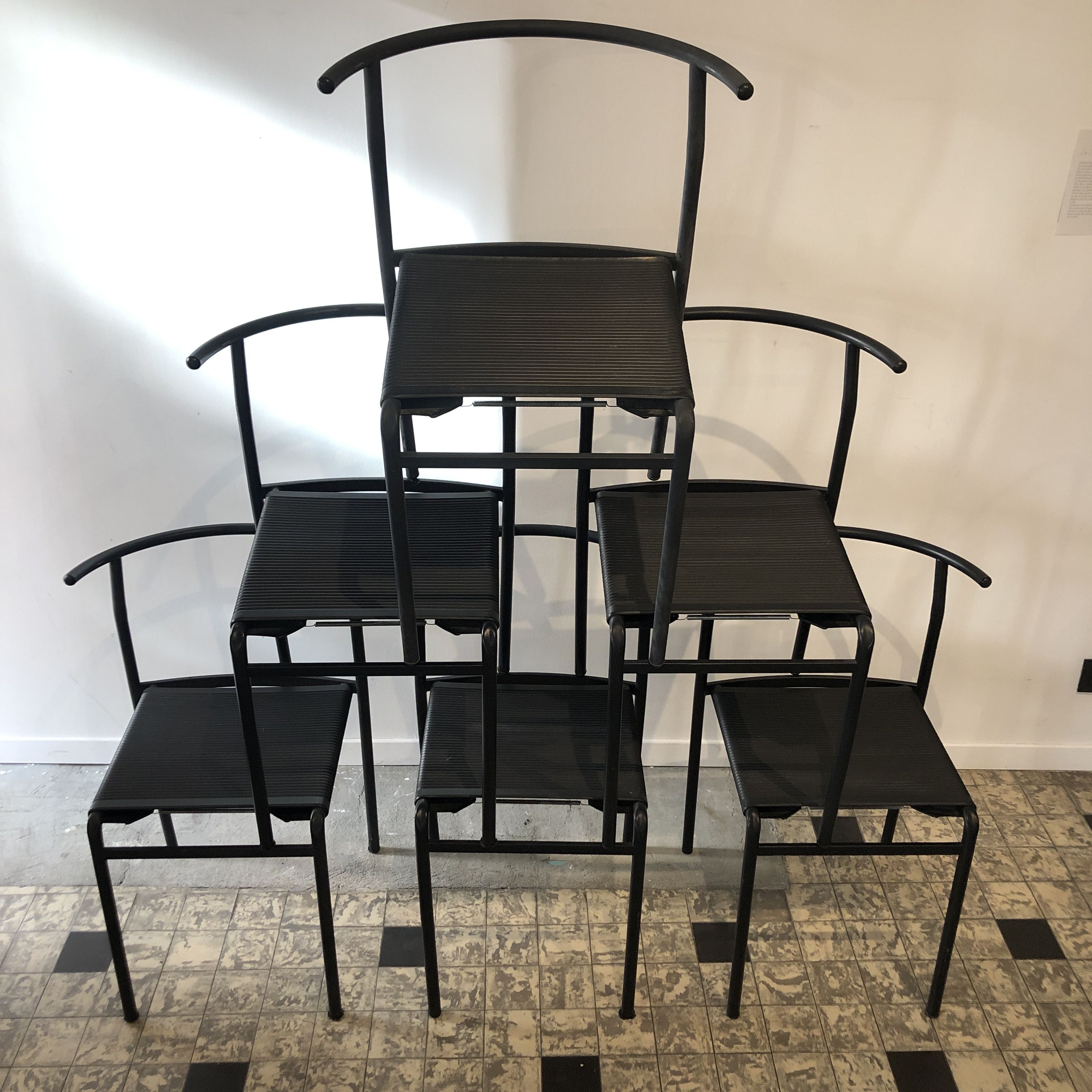 Set of 6 chairs Cerruti Baleri "café", Philippe Starck - 1980