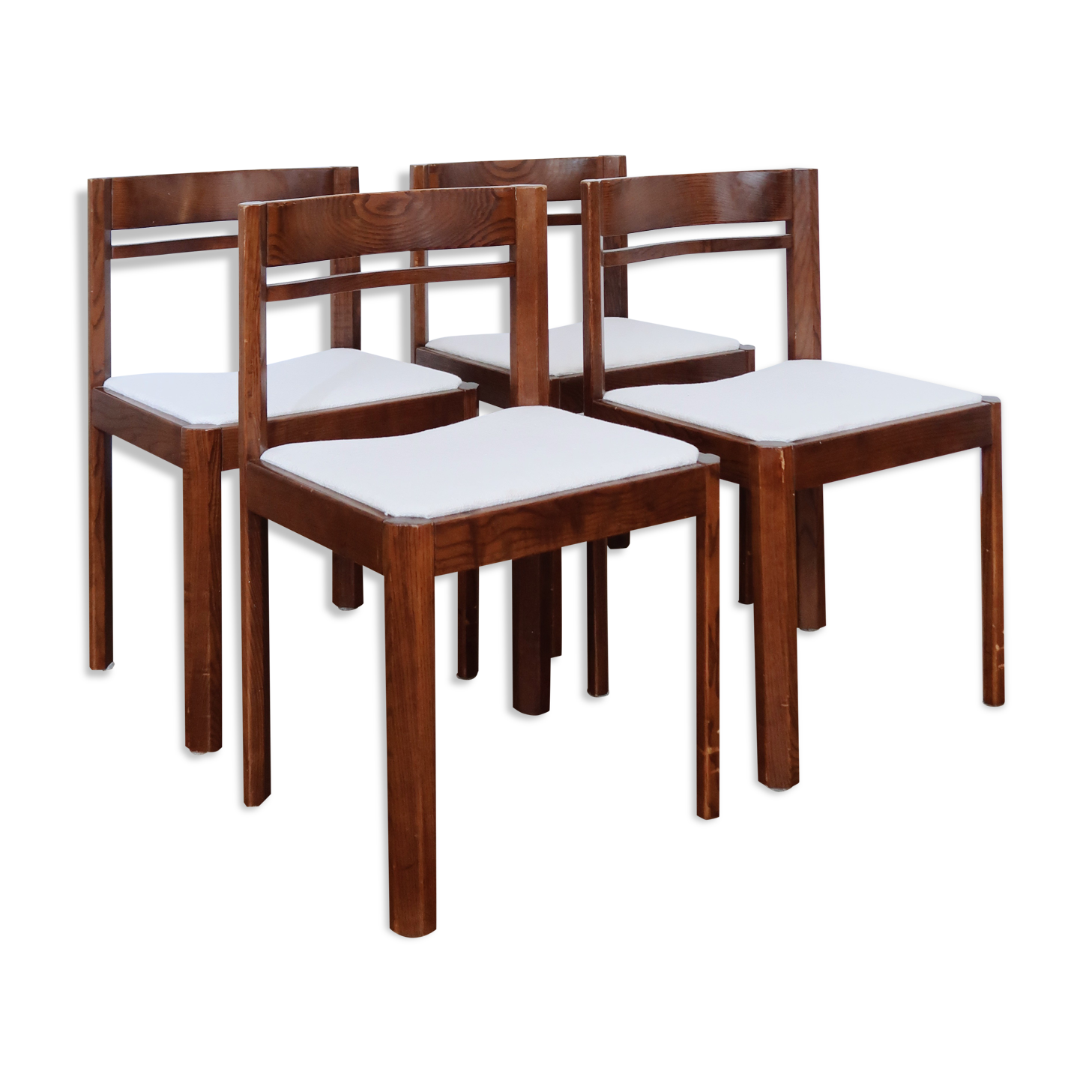 4 modernist cream chairs