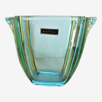 Vase Art Déco en verre Walther Glass