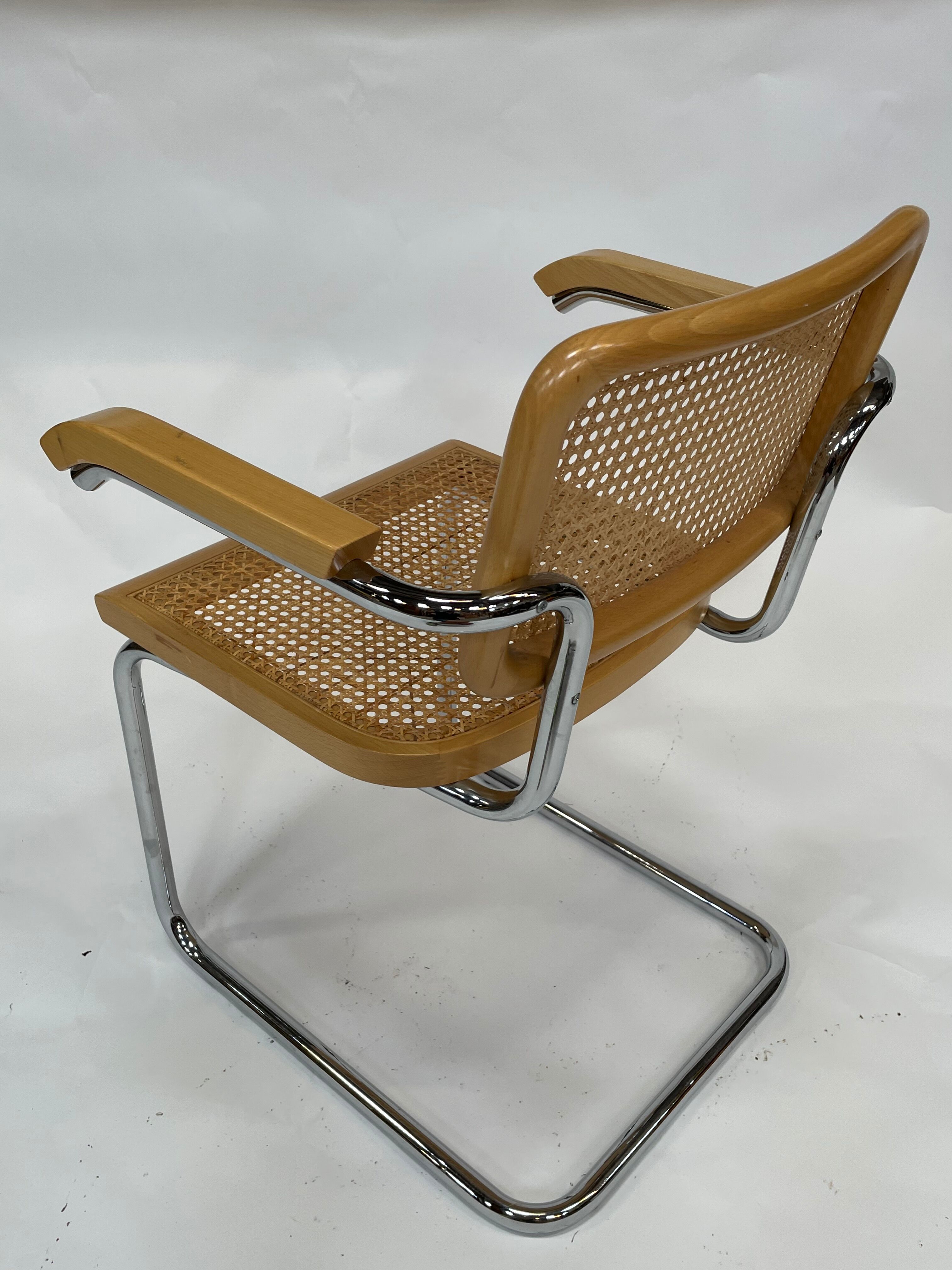 Chair Cesca model by Marcel Breuer with armrests B64